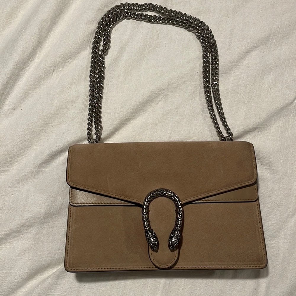 Beautiful Suede Beige Gucci Bag.